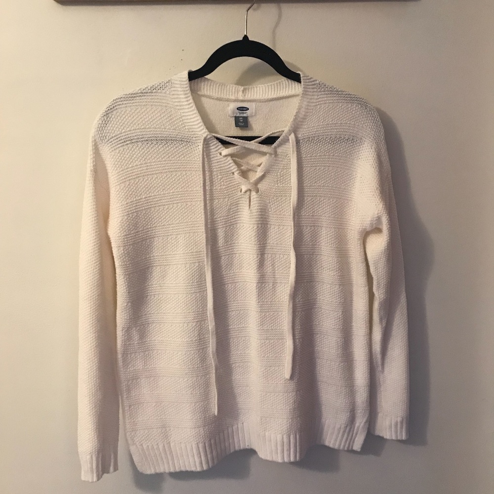 Old Navy White Sweater Blouse